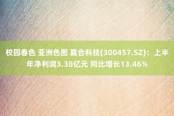 校园春色 亚洲色图 赢合科技(300457.SZ)：上半年净利润3.38亿元 同比增长13.46%