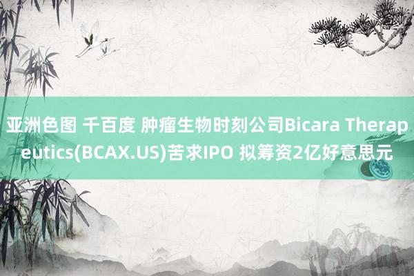 亚洲色图 千百度 肿瘤生物时刻公司Bicara Therapeutics(BCAX.US)苦求IPO 拟筹资2亿好意思元